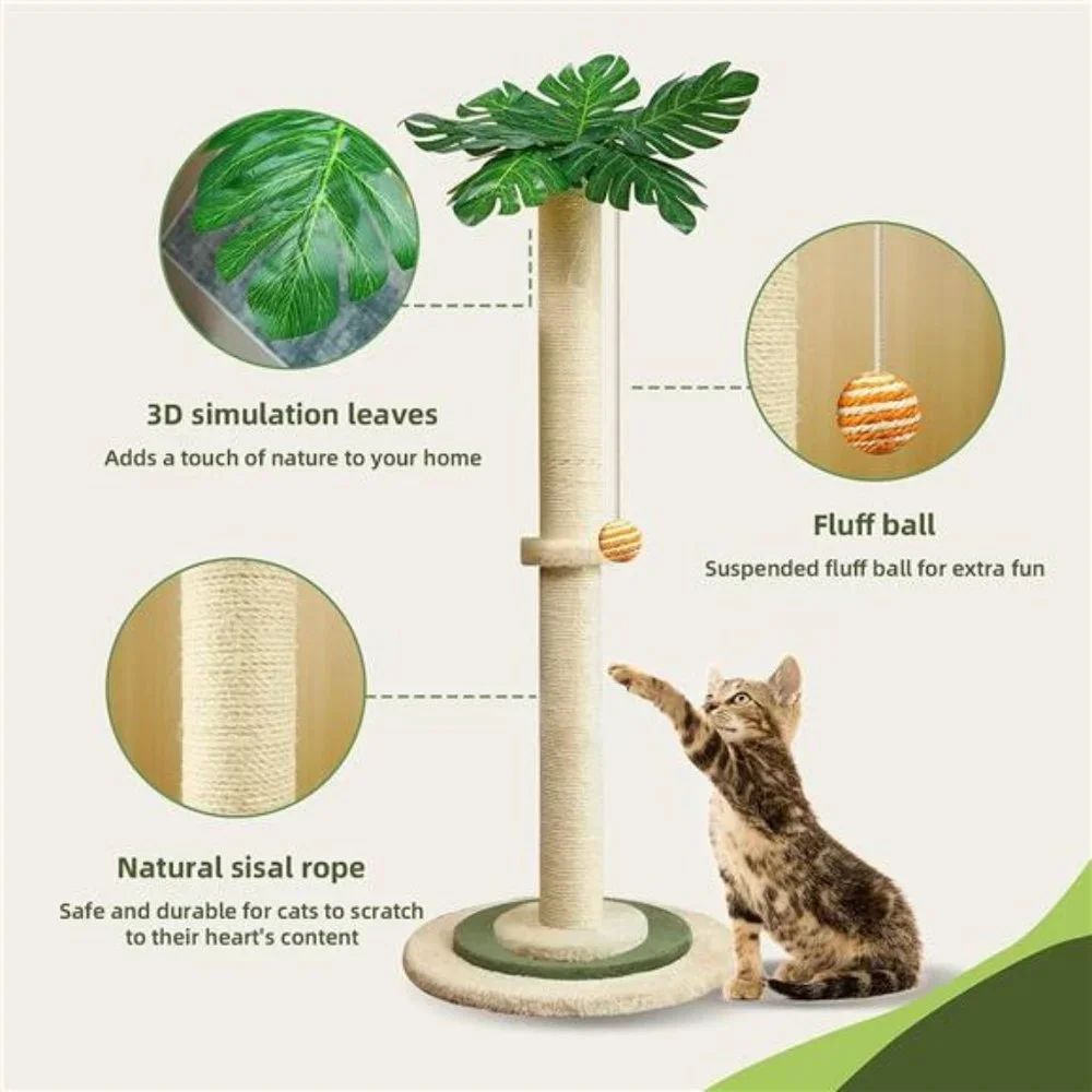 Cat Scratching Post, Stable Cat Scratch with Hanging Ball, 36''